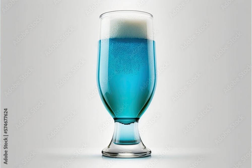 a single beer glass against a white background. Generative AI a single beer glass against a white background. Generative AI