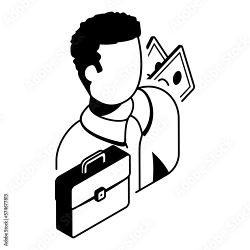 Auditor general Vector isometric outline Icon Design , Business Finance Symbol, Treasury and Capital Budget Sign, Financial Planning, Analysis and Control stock illustration, Executive leadership coac photo