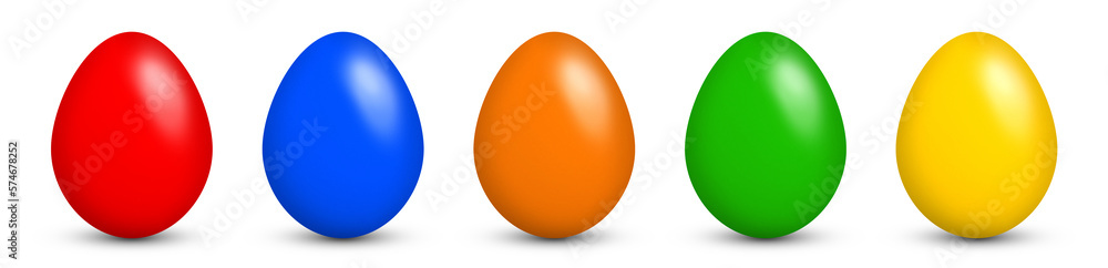 Colorful easter eggs - Set on white background Colorful easter eggs - Set on white background