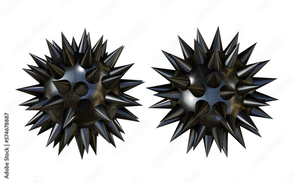 3d rendering metallic black spike ball perspective view Stock Illustration  | Adobe Stock