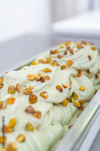 tray with mint ice cream