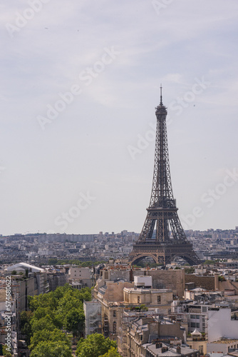Tour Eiffel Paris France, view from Arc de Triumph