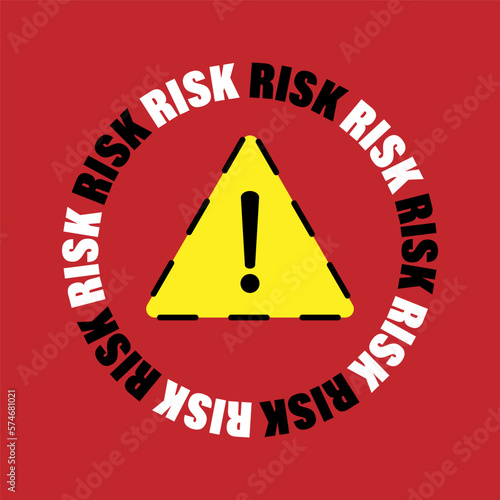 Danger poster or sign. Caution. Risky area. High risk. Vector image