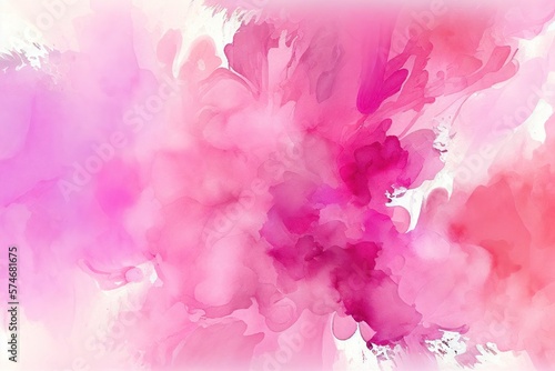 Pink Watercolor Background  Abstract Brush Strokes  Generative AI