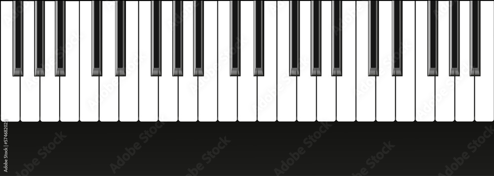 Realistic piano keys. Musical instrument keyboard Realistic piano keys. Musical instrument keyboard