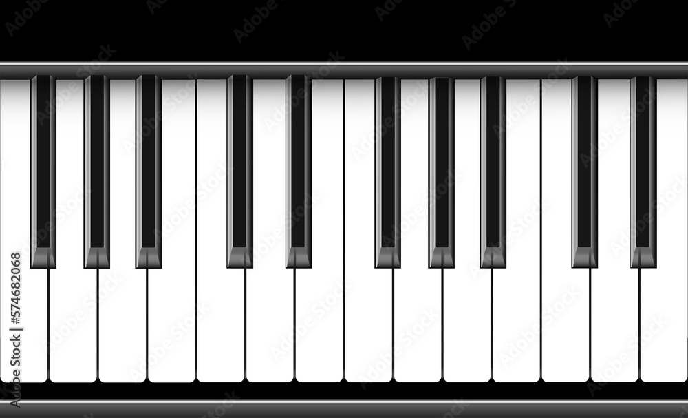 Realistic piano keys. Musical instrument keyboard Realistic piano keys. Musical instrument keyboard
