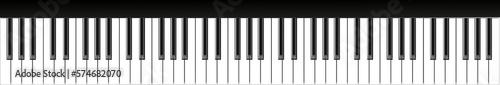 Realistic piano keys. Musical instrument keyboard