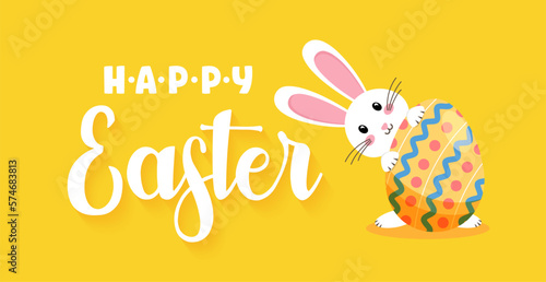 Easter rabbit, easter Bunny. Vector illustration.