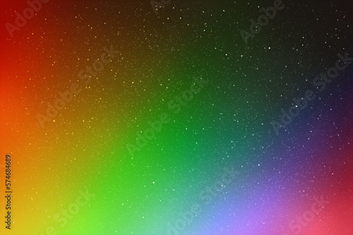 Rainbow aurora borealis. Night starry sky and colorful northern lights