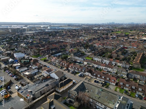 Housing estate Dagenham London UK Drone, Aerial, view from air, birds eye view,