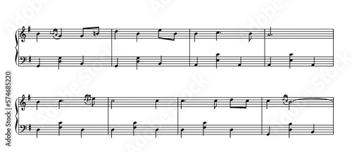 Sheet music fragment, transparent PNG.