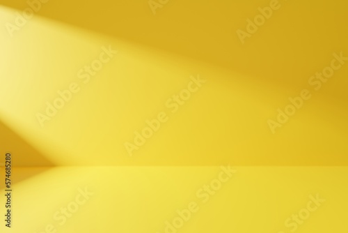 Yellow room with light abstract background.
