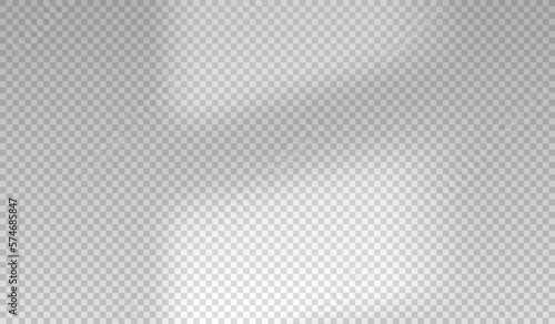 Shadow from light window. Overlay shade blinds. Reflect sun beams on wall. Reflecting shades jalousie isolated on transparant background. Reflected sunshine. Falls lighting. Vector illustration