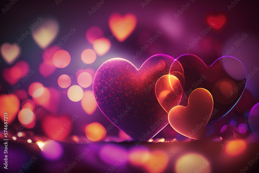 Scattered Valentine's Day love background. AI technology generated image Scattered Valentine's Day love background. AI technology generated image