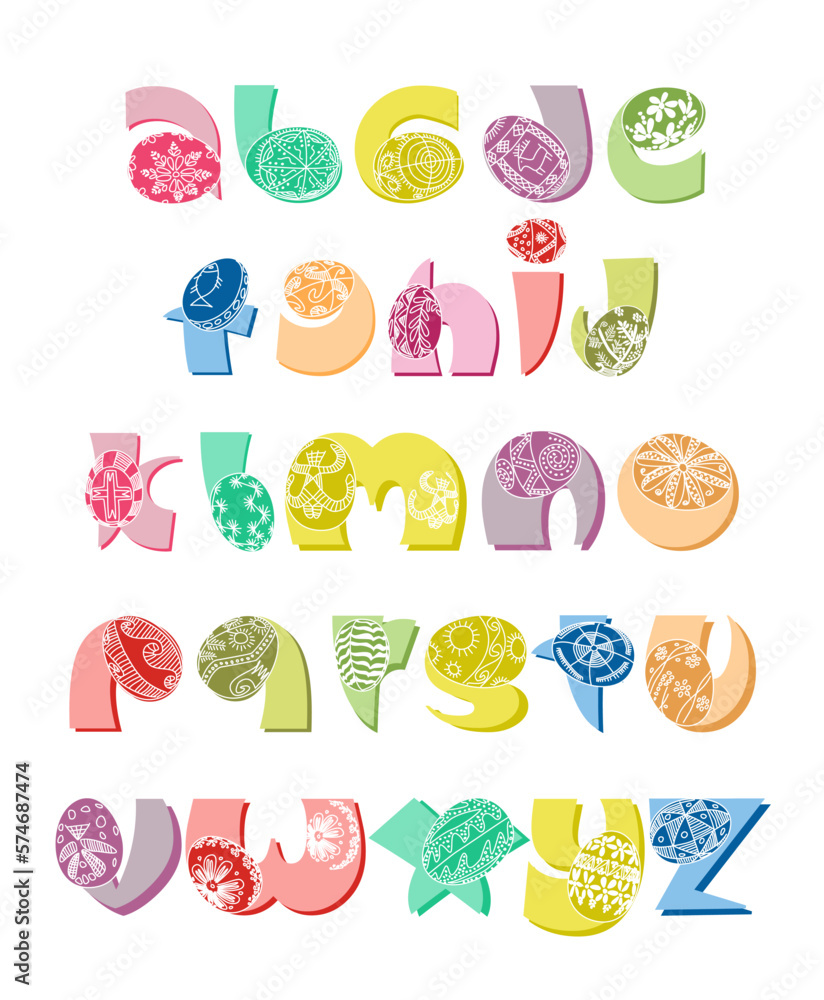 Ethnic Easter alphabet. Decorative letters set from A to Z. Unusual decorative letter. Drawn a traditional Ukrainian pattern with lines. Typographic font for holiday decoration
Ethnic Easter alphabet. Decorative letters set from A to Z. Unusual decorative letter. Drawn a traditional Ukrainian pattern with lines. Typographic font for holiday decoration