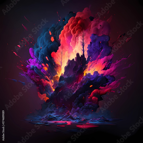 Volcano Explosion - Dark and Purple