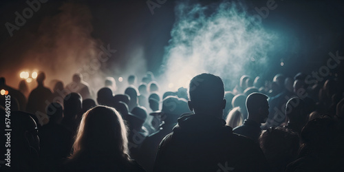 A crowd of people at a concert - Generative AI © Zerbor