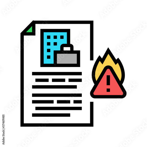 deception organizational crisis color icon vector illustration