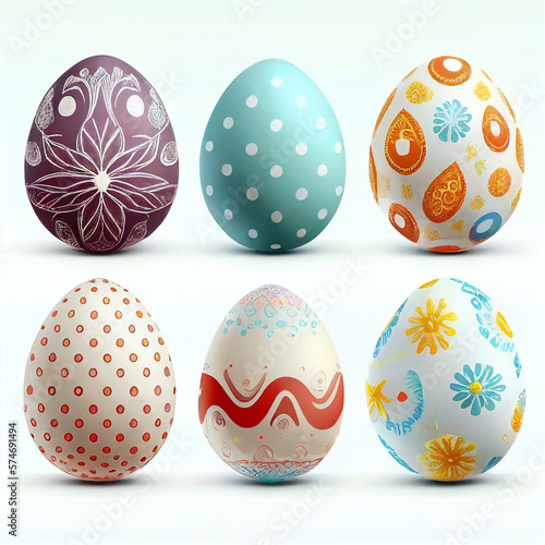 Set of colorful easter eggs