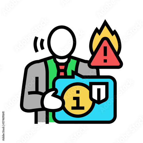 management misconduct organizational crisis color icon vector illustration