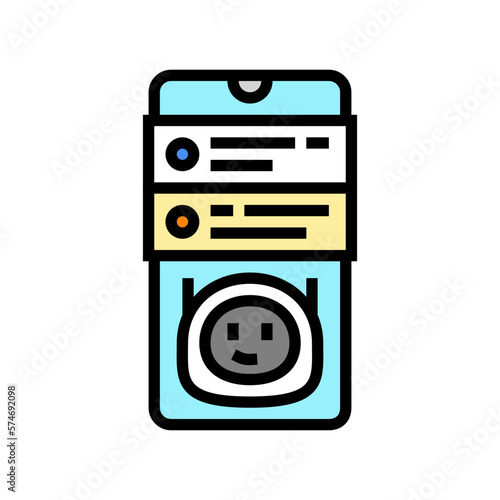 mobile chat bot color icon vector illustration