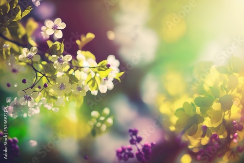 Spring Flowers Pattern  A Delightful Display of Nature s Beauty. Generative AI