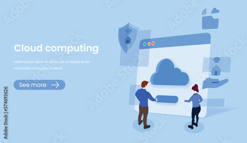 Banner for website, cloud computing technology