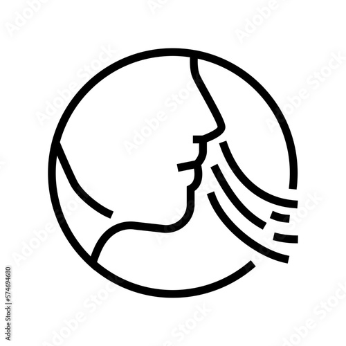 breath smell line icon vector illustration