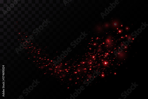 Background of dust particles with light, sparkles, bokeh on a transparent background. Vector illustration