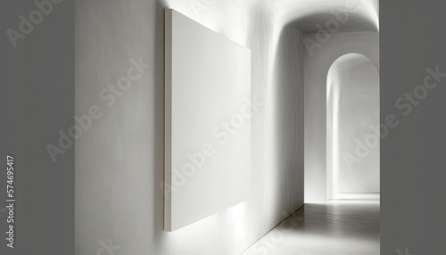 Empty room interior background natural light Interior of modern and minimalist style living room with a copy space  frame mockup on wall for artwork  photo  painting or presentation Generative AI