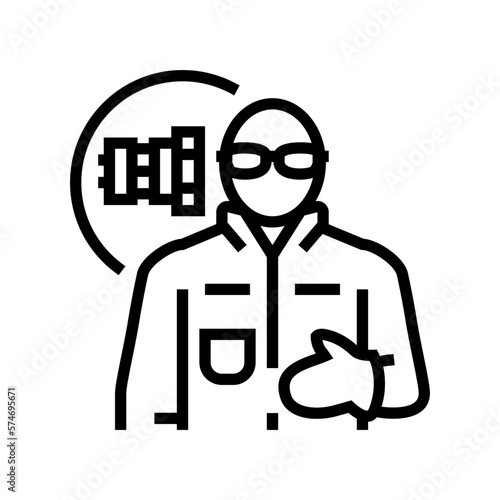 millwright repair worker line icon vector illustration