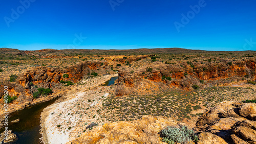 panorama of yardie creek in cape range national park, western australia; unique canyon in australian outback near exmouth photo