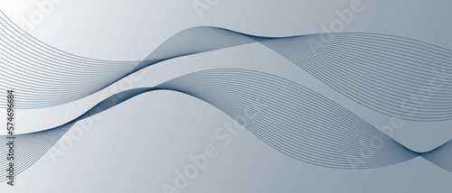 Grey white abstract background with flowing particles. Digital future technology concept. vector illustration.  