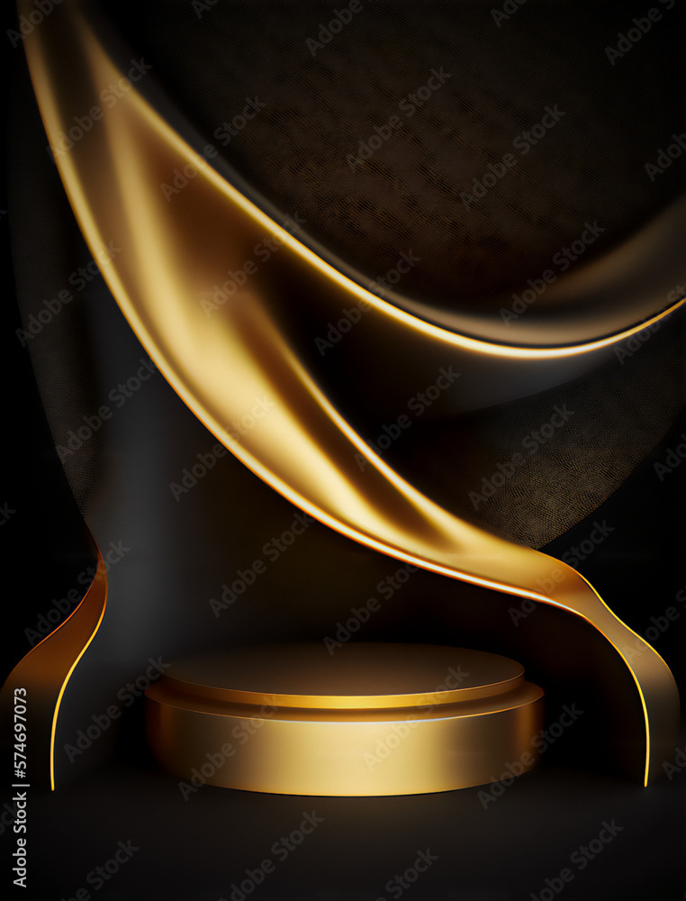 Make a bold statement with a gold podium for your advertising campaign Make a bold statement with a gold podium for your advertising campaign
