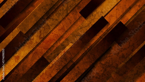 Dark orange abstract grunge background with stripes