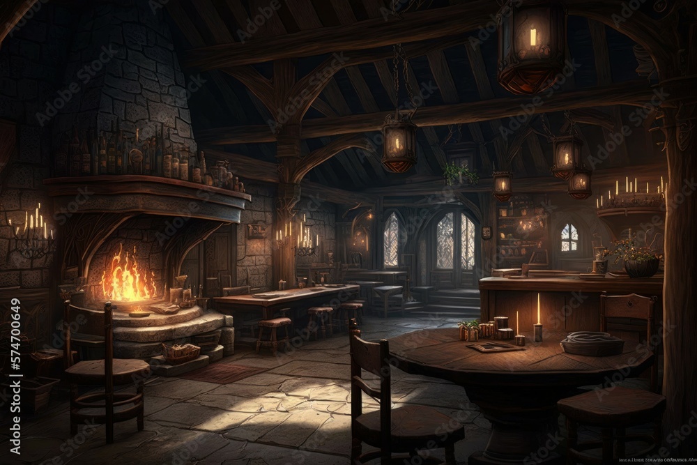 Fairytale fantasy interior of a medieval castle. AI generated Fairytale fantasy interior of a medieval castle. AI generated