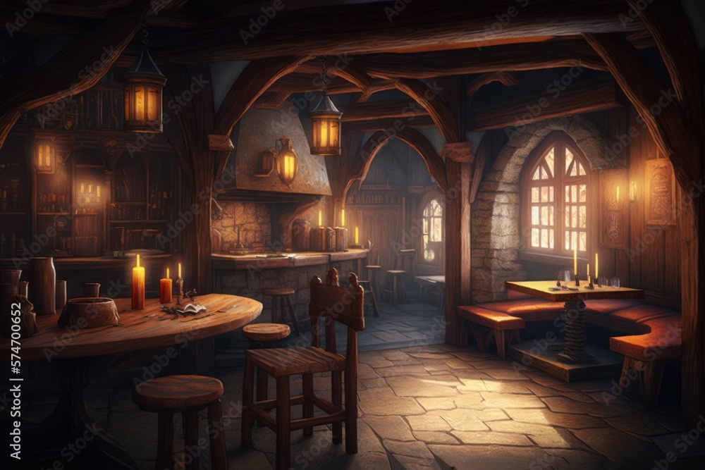 Fairytale fantasy interior of a medieval castle. AI generated Fairytale fantasy interior of a medieval castle. AI generated