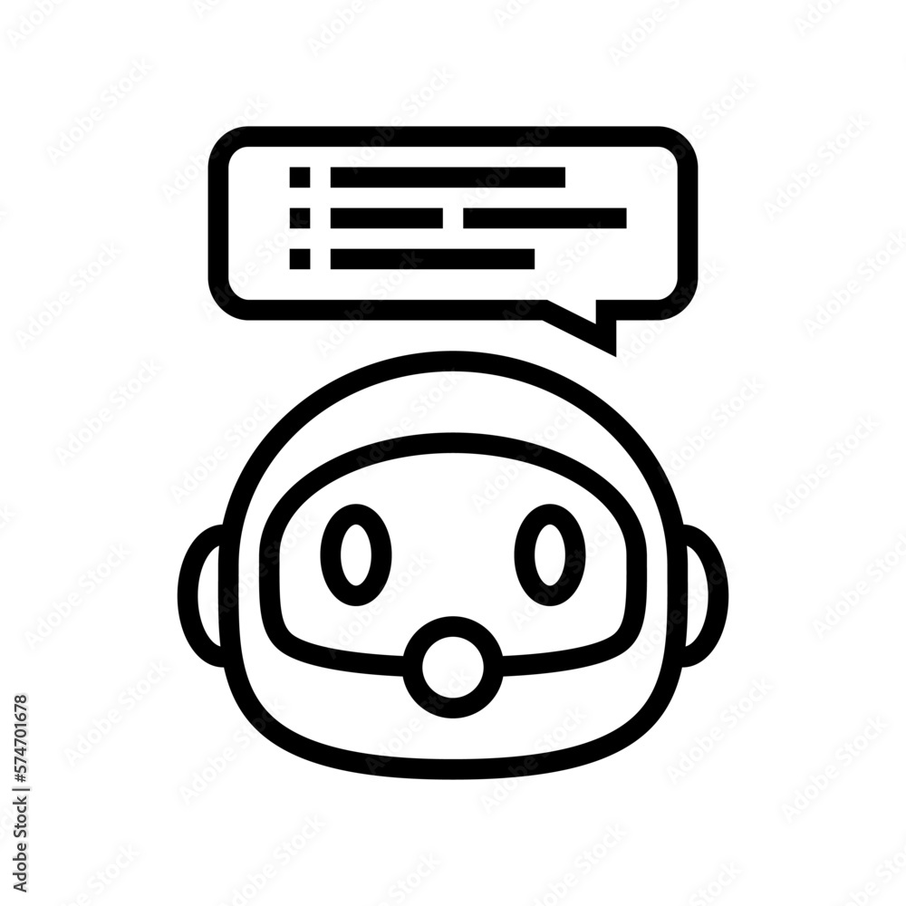 speech chat bot line icon vector illustration speech chat bot line icon vector illustration