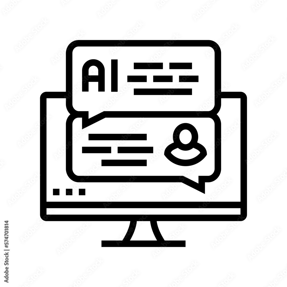 artificial chat bot line icon vector illustration artificial chat bot line icon vector illustration
