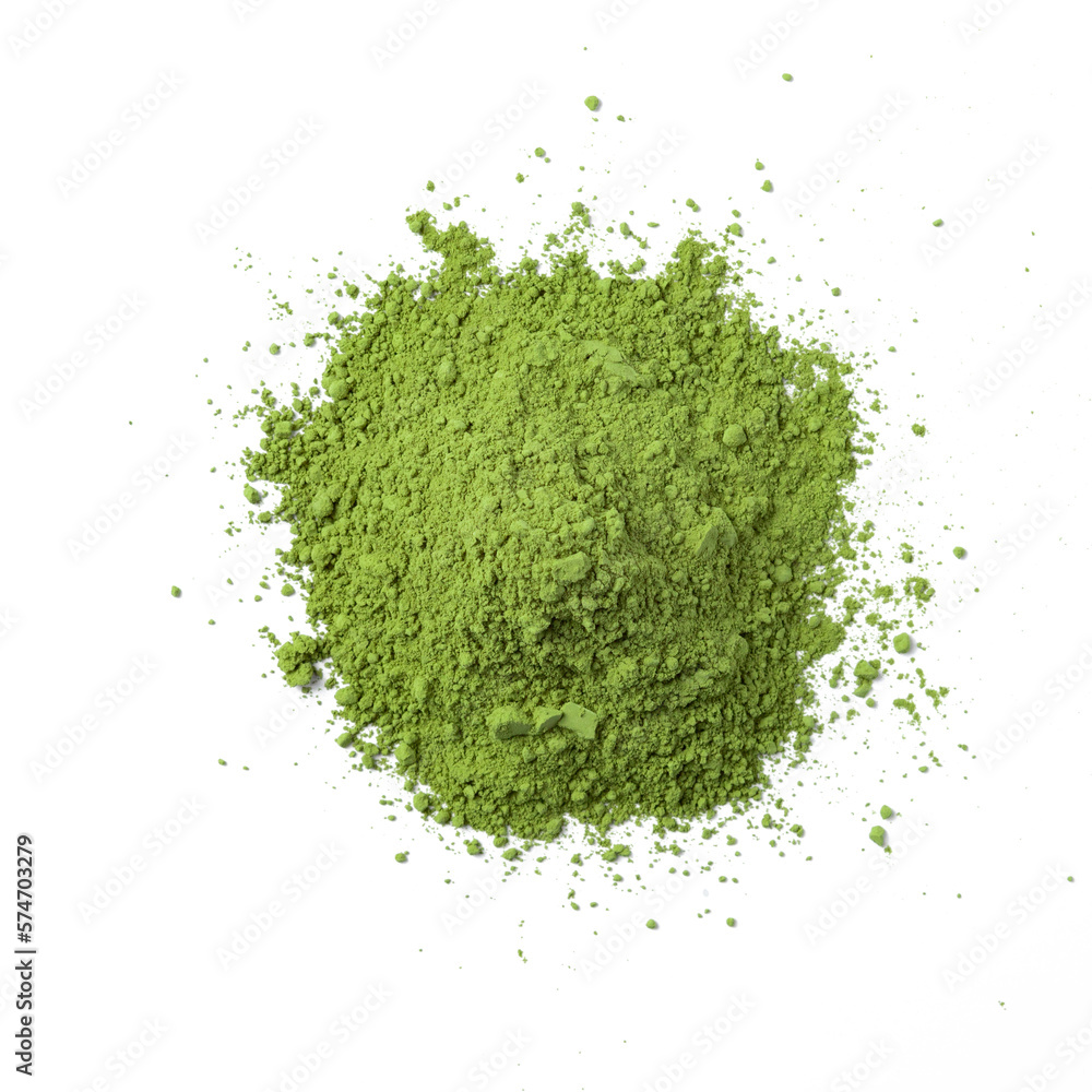 Matcha leaves powder with no background Matcha leaves powder with no background