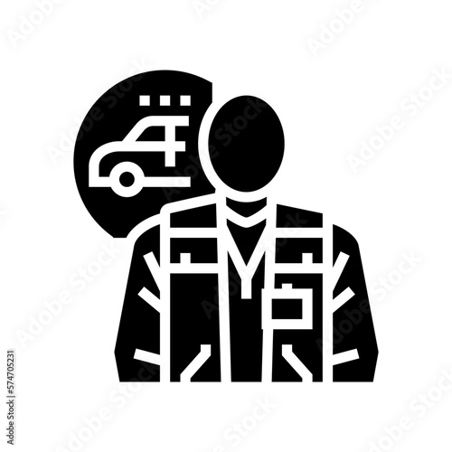 automotive body and glass repairer glyph icon vector illustration