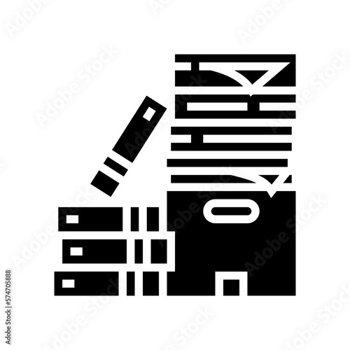 bureaucracy paper document glyph icon vector illustration