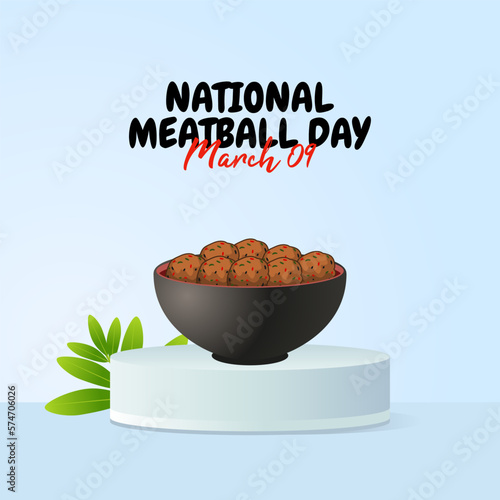 vector graphic of national meatball day good for national meatball day celebration. flat design. flyer design.flat illustration.