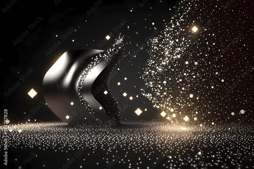 Black and white silver or metal particles background. Glitter shimmer ...