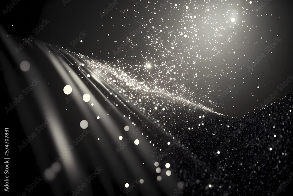 Black and white silver or metal particles background. Glitter shimmer ...