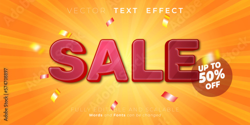 Editable text effect sale discount suitable for poster or flyer design