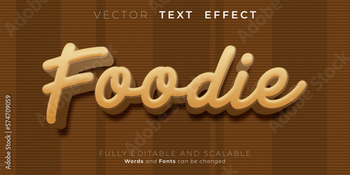 Foodie text effect, Editable three dimension text style
