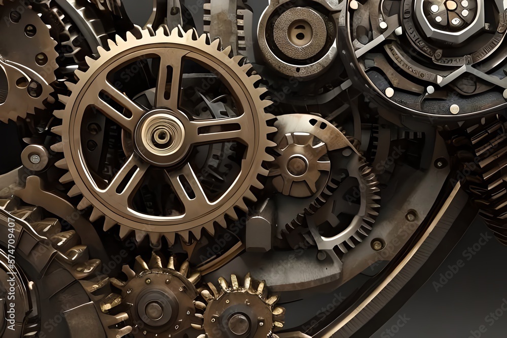 Mechanical Gears Mechanics. Generative AI Mechanical Gears Mechanics. Generative AI