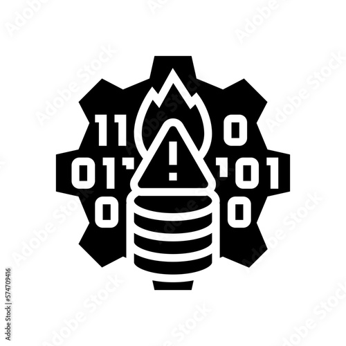 technological crisis glyph icon vector illustration