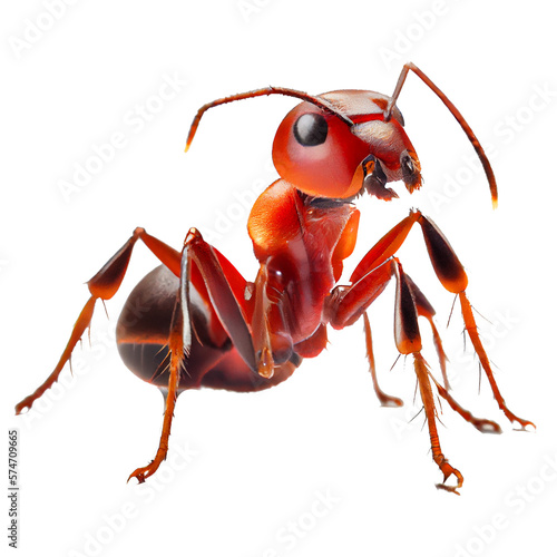 red ant isolated on white